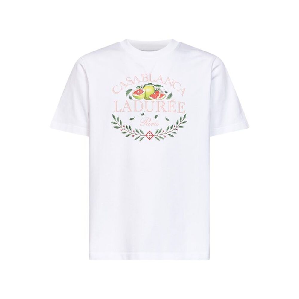 Casablanca Men White Cotton Jersey Laduree X Casablanca T-Shirt